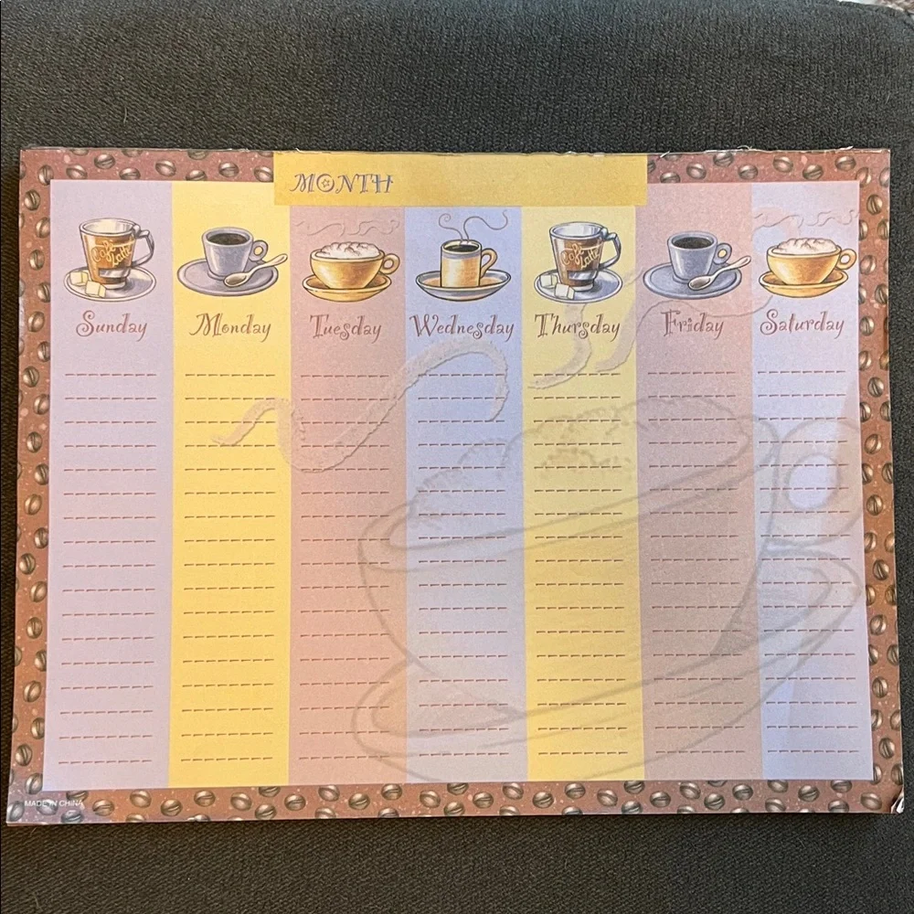 Note pad weekly task list to do lists